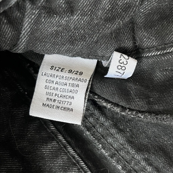 FLYING ANGEL High Waist Black Denim Mini Shorts - Picture 3 of 5